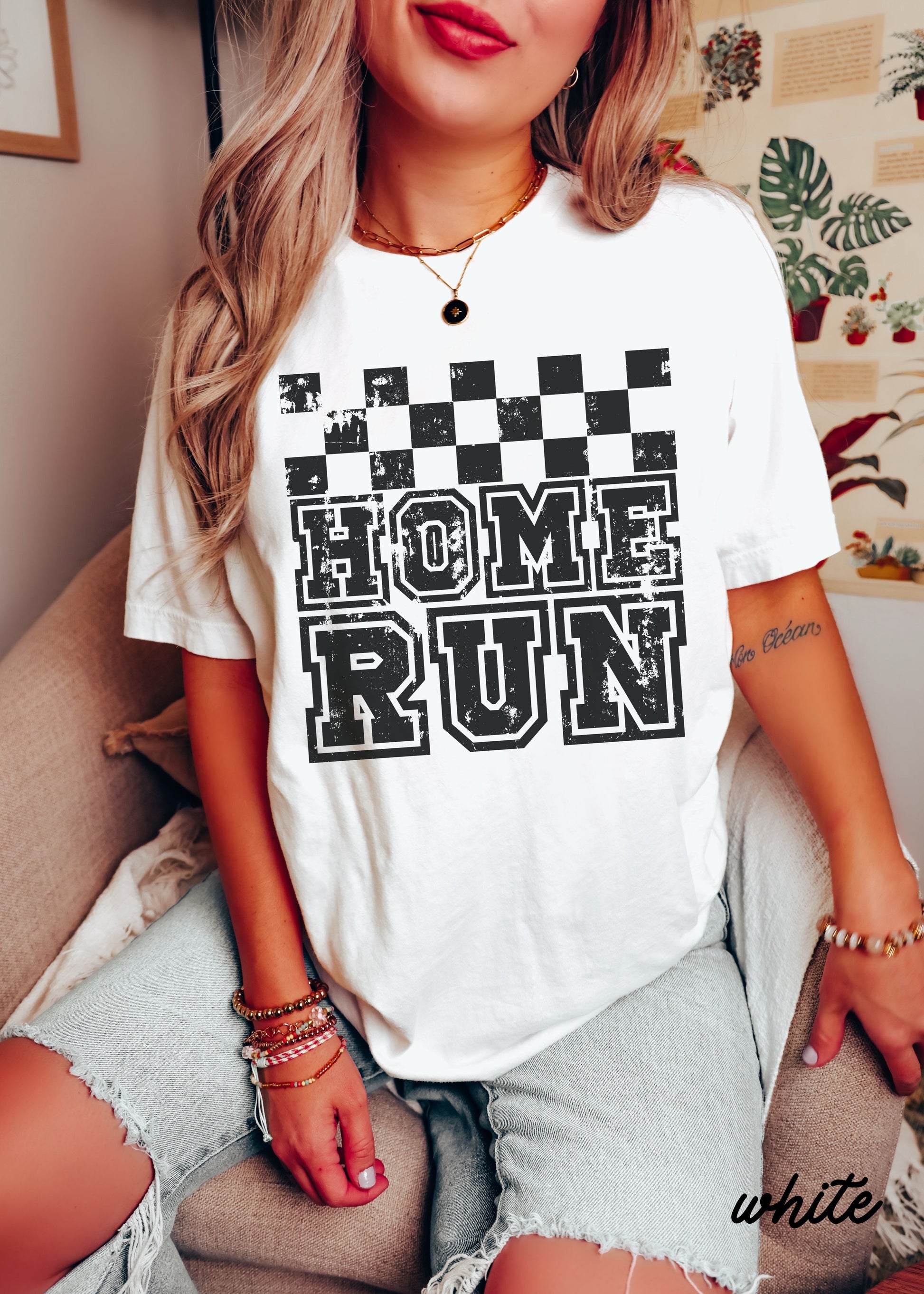 Home Run Checkered Tee *13 Colors (S-3X) Chloe Vs Tank The Boutique