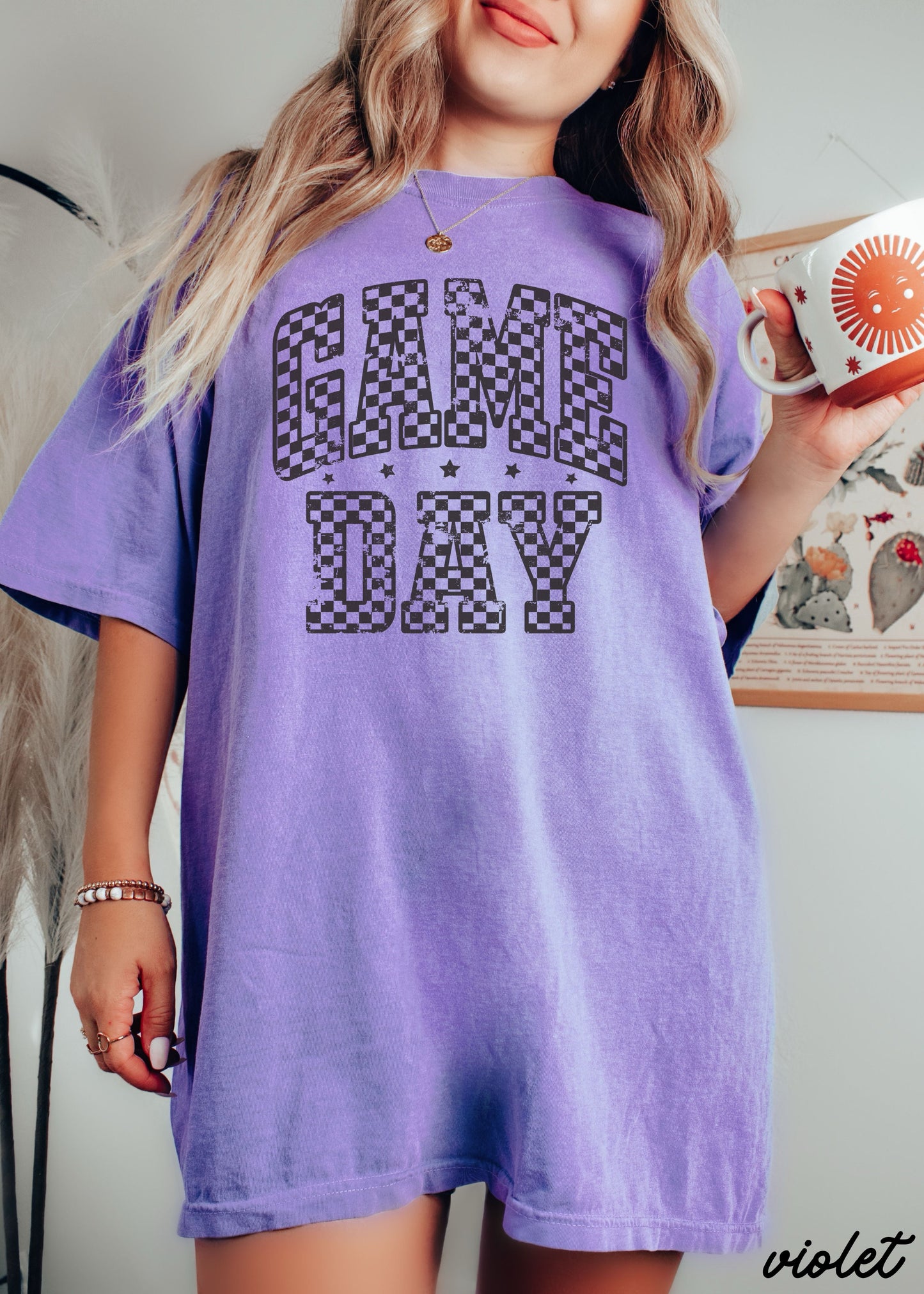Game Day Checkered Tee *12 Colors (S-3X) Chloe Vs Tank The Boutique