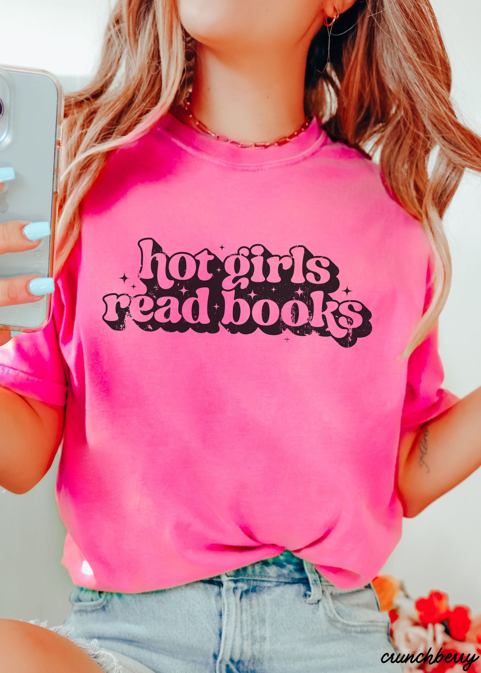 Pre-Order: Hot Girls Read Books Tee *11 Colors (S-3X) Chloe Vs Tank The Boutique