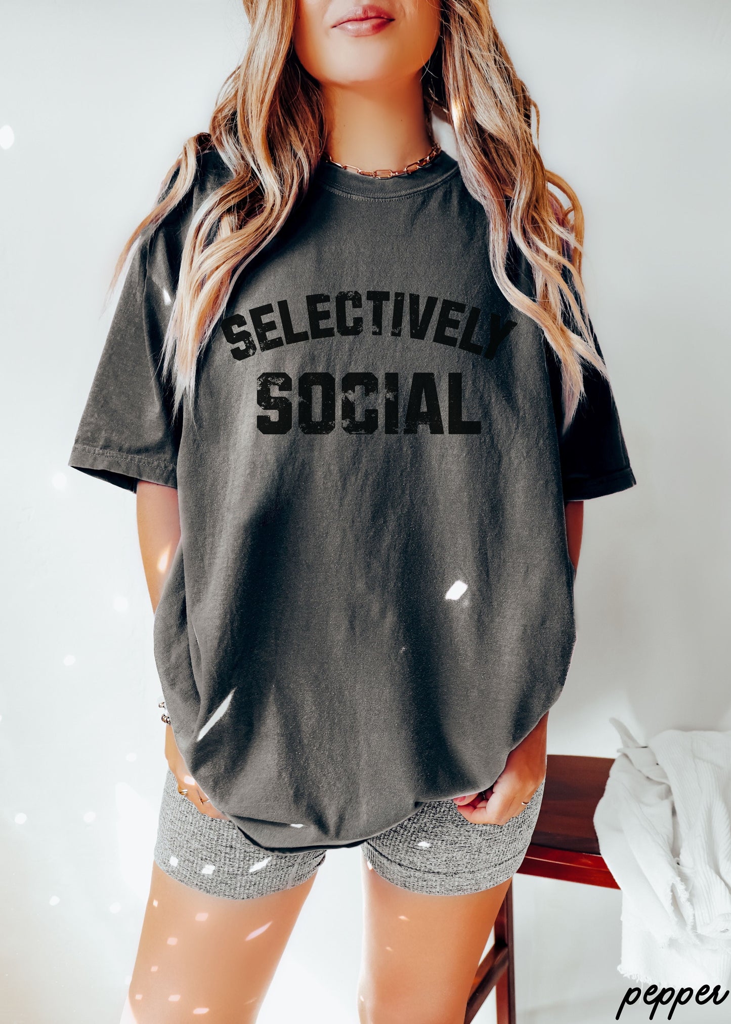 Selectively Social Tee *9 Colors (S-3X) Chloe Vs Tank The Boutique