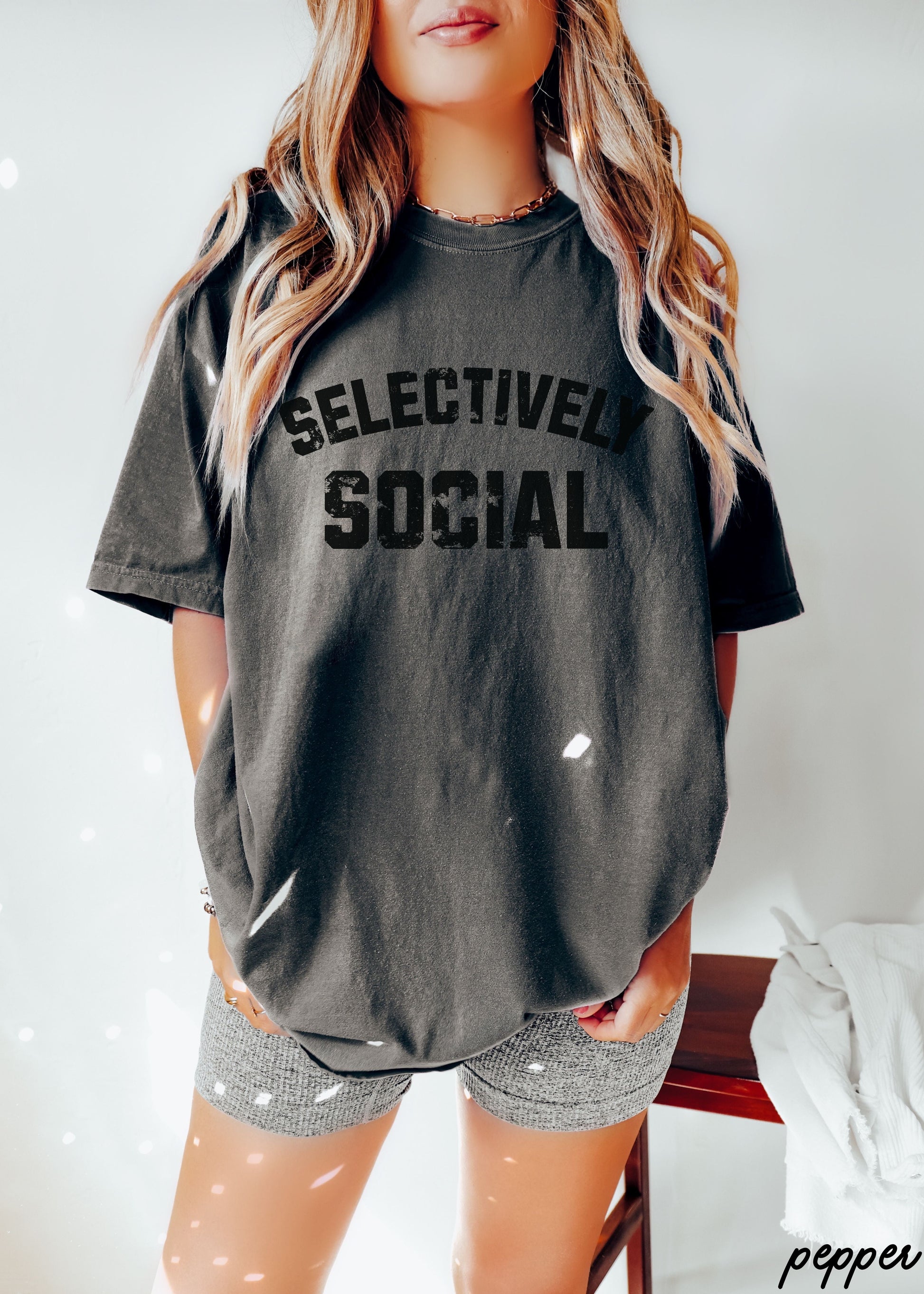 Selectively Social Tee *9 Colors (S-3X) Chloe Vs Tank The Boutique