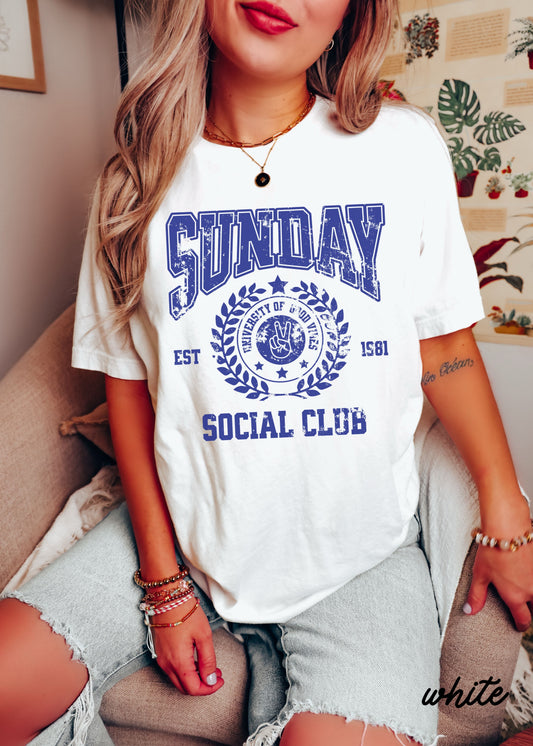 Sunday Social Club Tee *10 Colors (S-3X) Chloe Vs Tank The Boutique