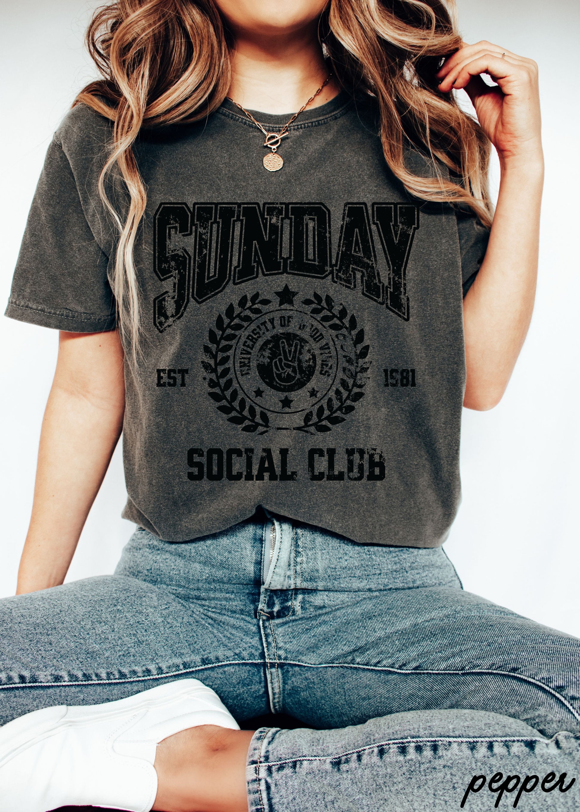 Sunday Social Club Tee *10 Colors (S-3X) Chloe Vs Tank The Boutique