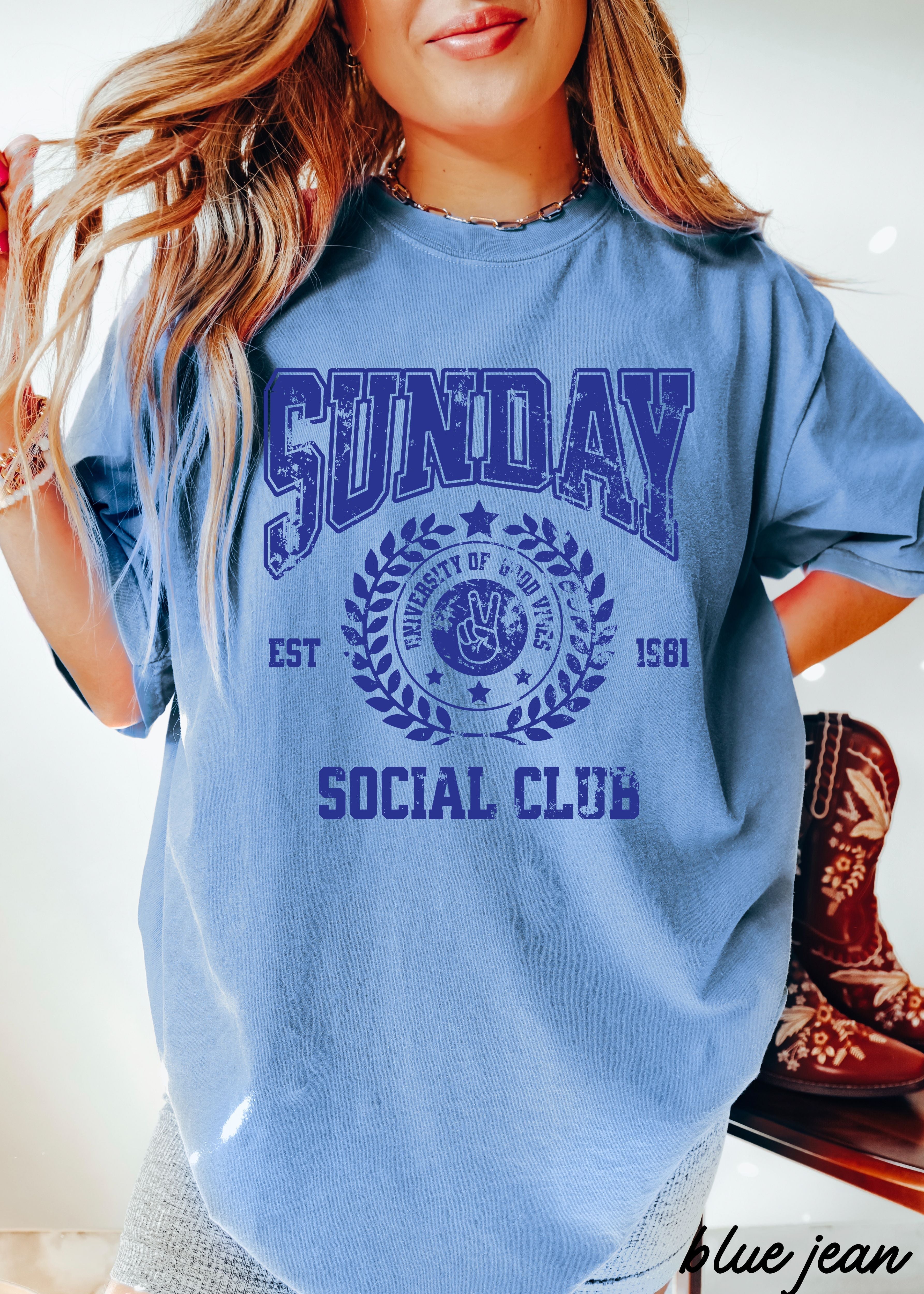 Sunday Social Club Tee *10 Colors (S-3X) Chloe Vs Tank The Boutique