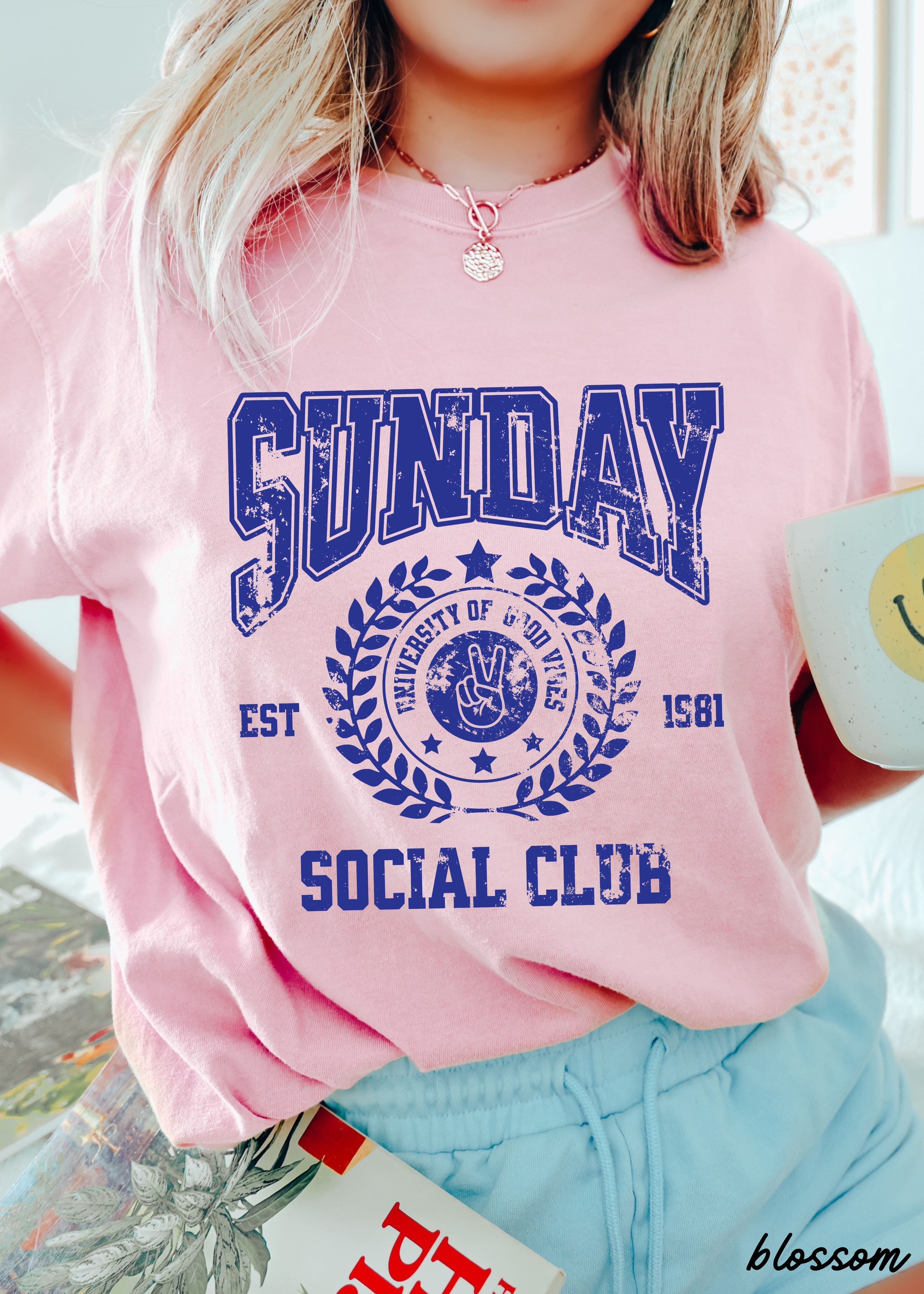 Sunday Social Club Tee *10 Colors (S-3X) Chloe Vs Tank The Boutique
