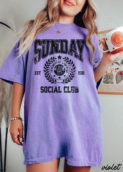 Sunday Social Club Tee *10 Colors (S-3X) Chloe Vs Tank The Boutique