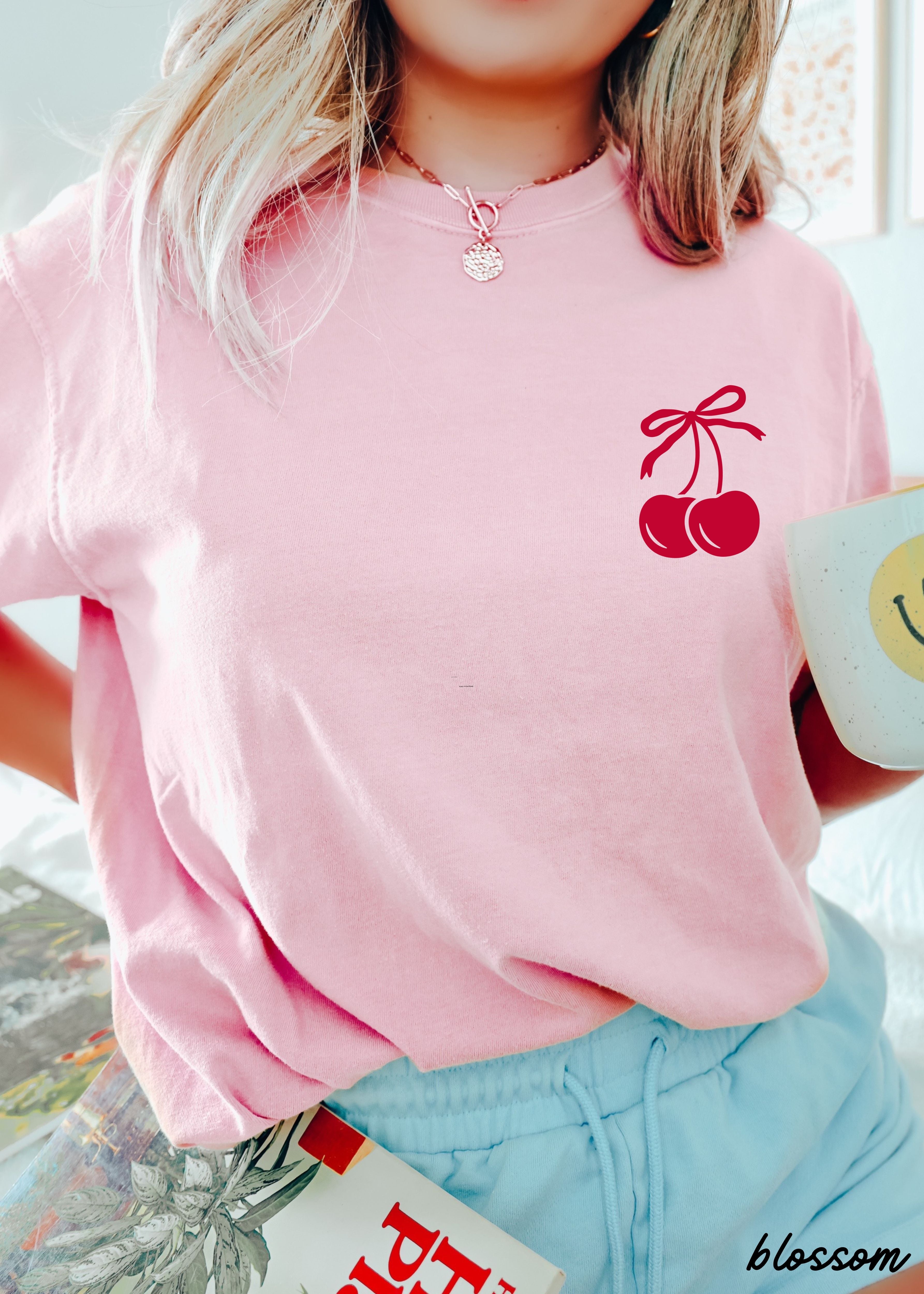 Pocket Cherry Coquette Tee *5 Colors (S-3X) Chloe Vs Tank The Boutique
