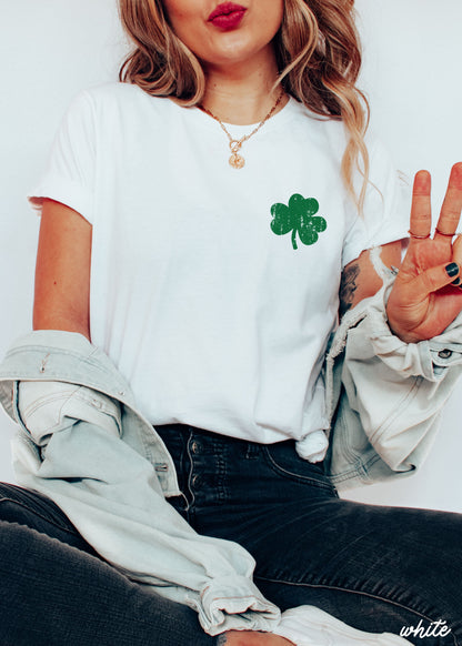 Pocket Shamrock Gildan Tee *3 Colors (S-3X) Chloe Vs Tank The Boutique