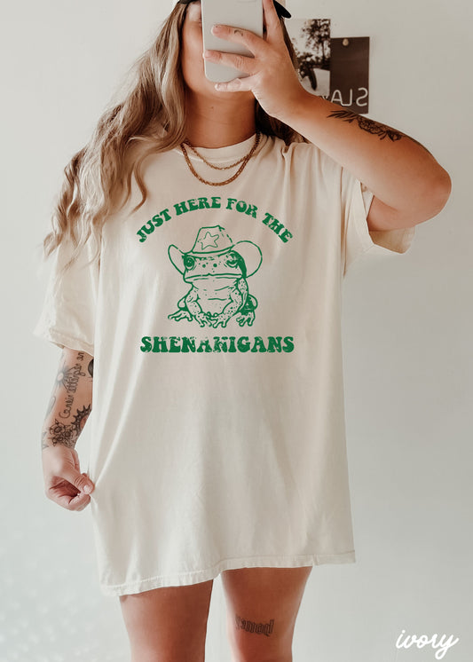 Shenanigans Frog Comfort Colors Tee *5 Colors (S-3X) Chloe Vs Tank The Boutique