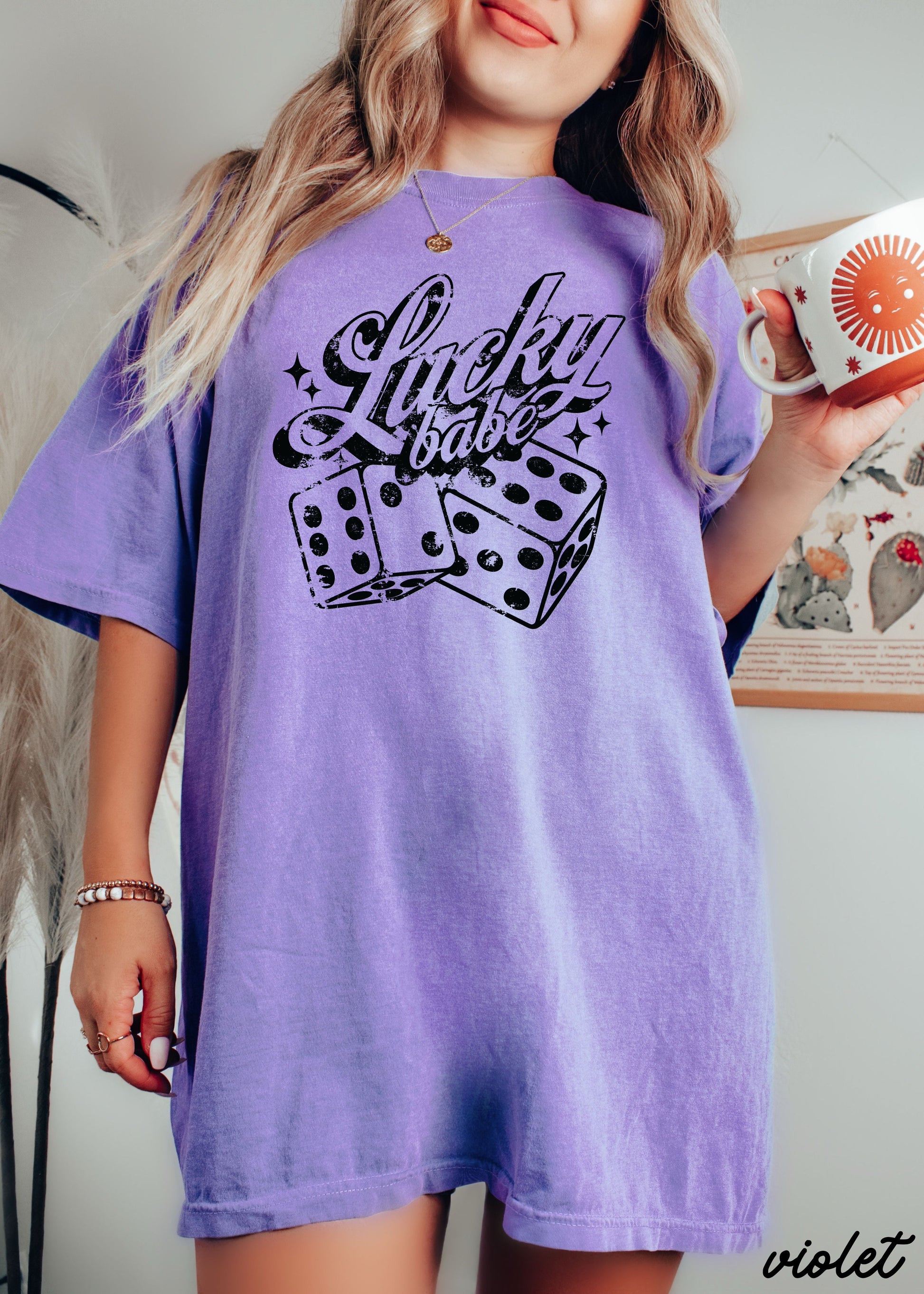 Lucky Babe Dice Comfort Colors Tee *8 Colors (S-3X) Chloe Vs Tank The Boutique