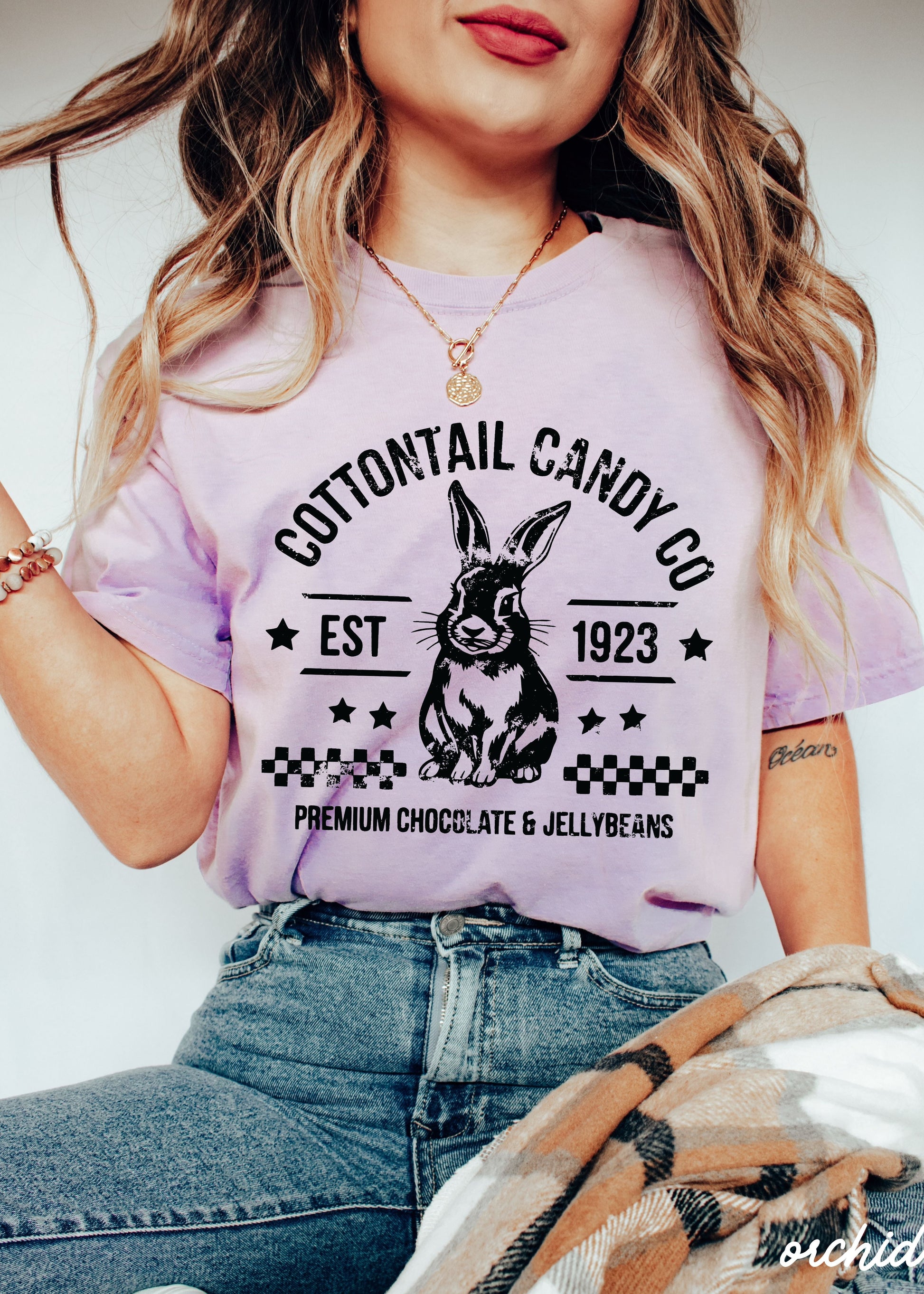 Cottontail Candy Co Comfort Colors Tee *14 Colors (S-3X) Chloe Vs Tank The Boutique