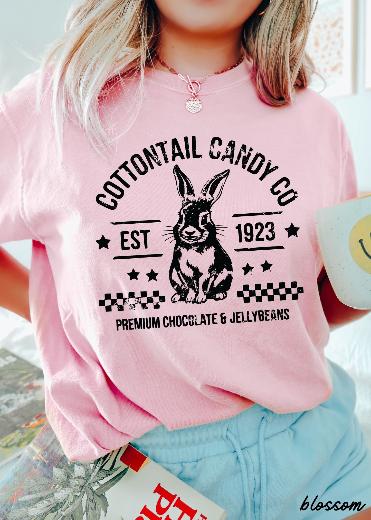 Cottontail Candy Co Comfort Colors Tee *14 Colors (S-3X) Chloe Vs Tank The Boutique