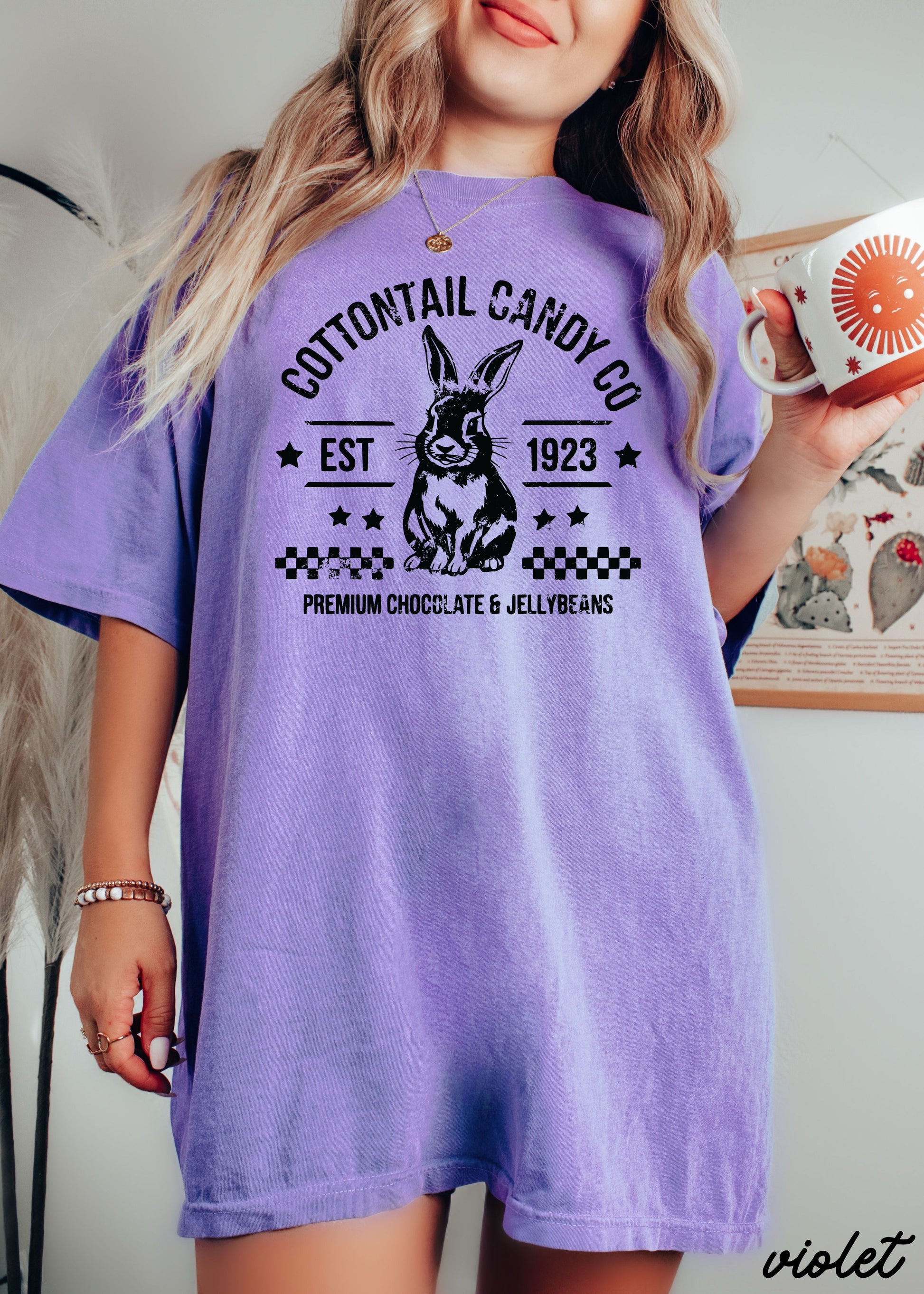 Cottontail Candy Co Comfort Colors Tee *14 Colors (S-3X) Chloe Vs Tank The Boutique