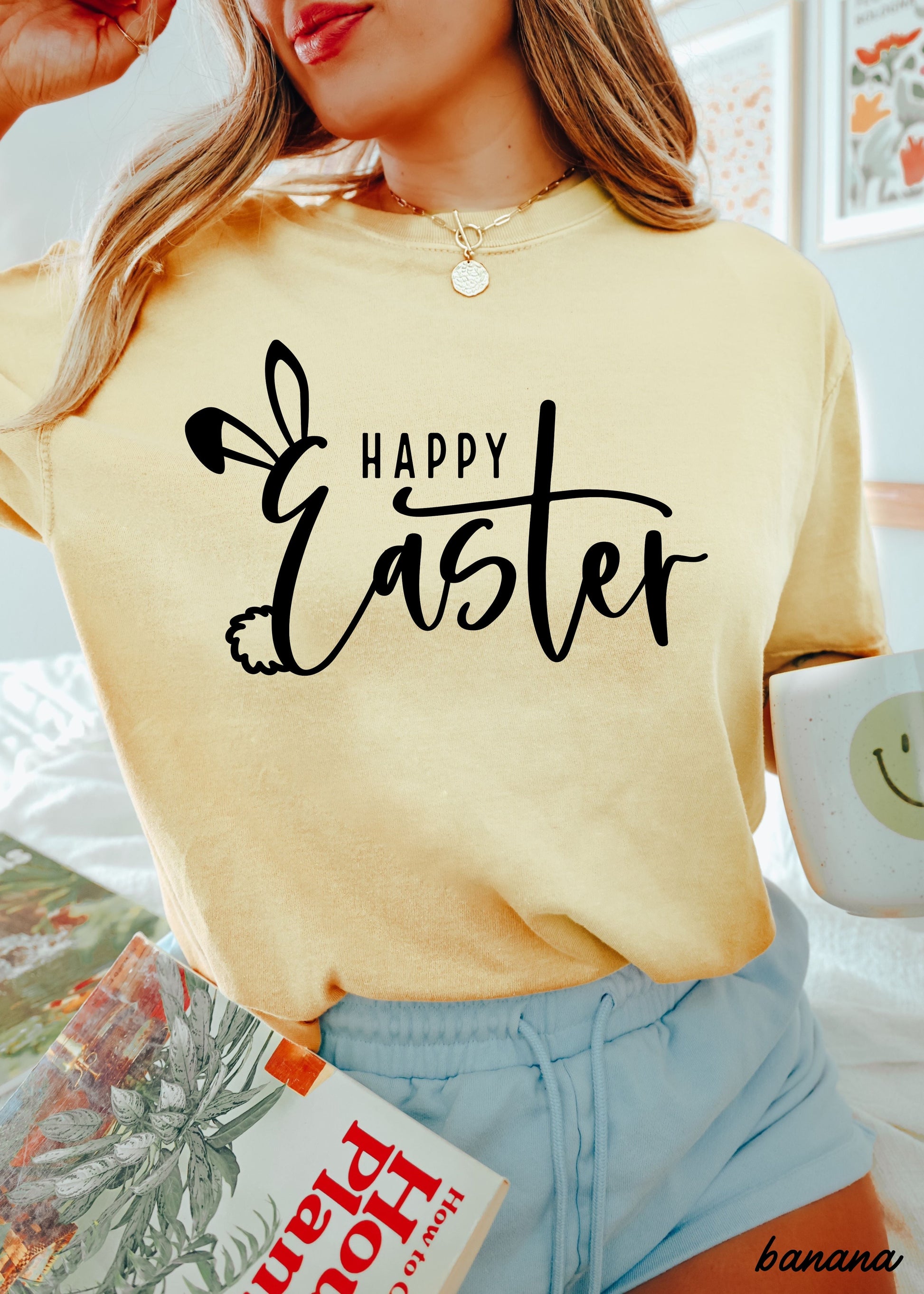 Happy Easter Comfort Colors Tee *15 Colors (S-3X) Chloe Vs Tank The Boutique