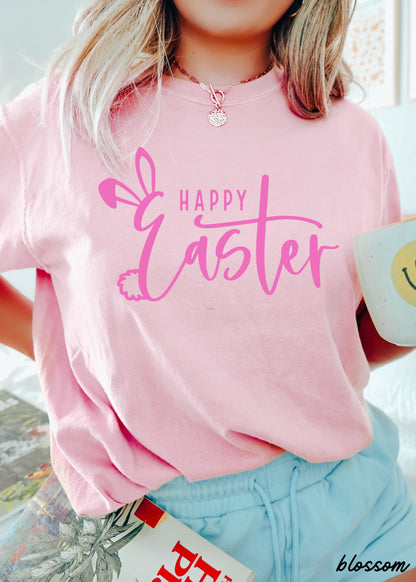 Happy Easter Comfort Colors Tee *15 Colors (S-3X) Chloe Vs Tank The Boutique