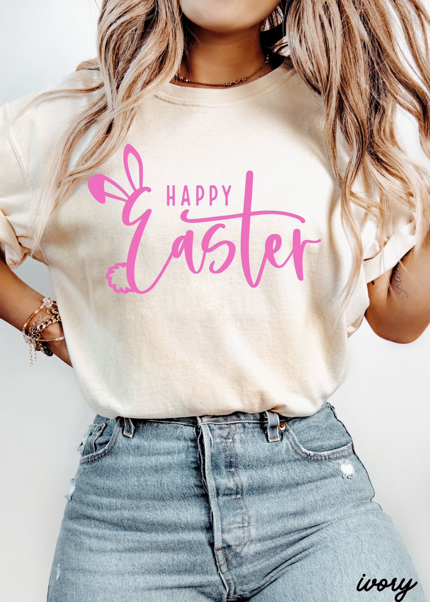 Happy Easter Comfort Colors Tee *15 Colors (S-3X) Chloe Vs Tank The Boutique