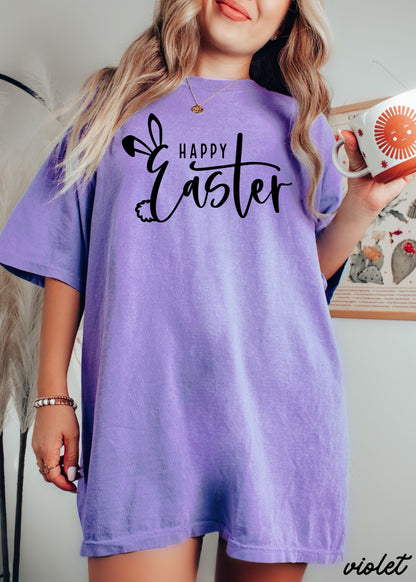 Happy Easter Comfort Colors Tee *15 Colors (S-3X) Chloe Vs Tank The Boutique