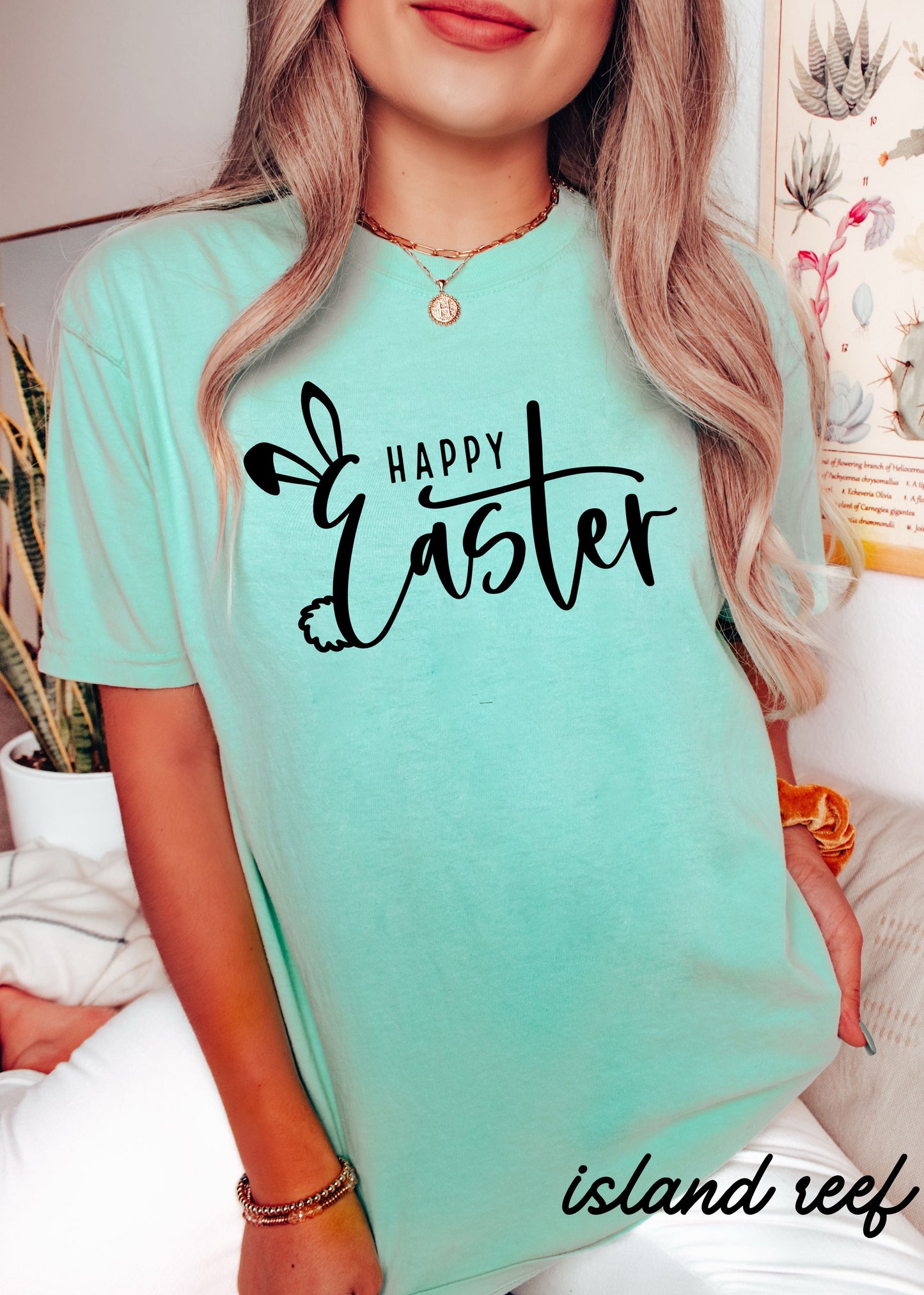 Happy Easter Comfort Colors Tee *15 Colors (S-3X) Chloe Vs Tank The Boutique