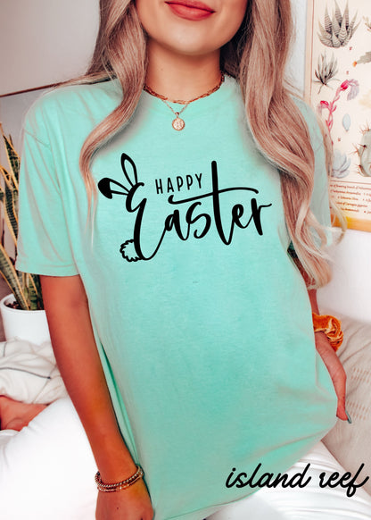Happy Easter Comfort Colors Tee *15 Colors (S-3X) Chloe Vs Tank The Boutique