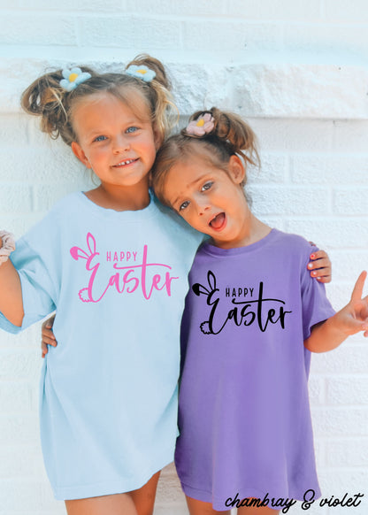 YOUTH Happy Easter Comfort Colors Tee *6 Colors (S-3X) Chloe Vs Tank The Boutique