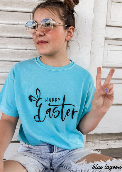YOUTH Happy Easter Comfort Colors Tee *6 Colors (S-3X) Chloe Vs Tank The Boutique