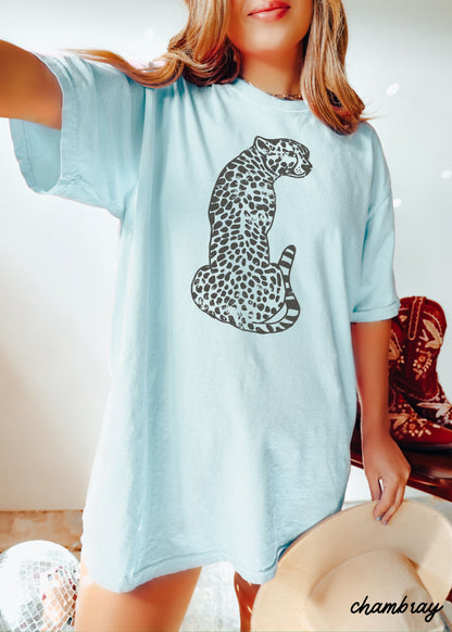Sitting Cheetah Tee *13 Colors (S-3X) Chloe Vs Tank The Boutique