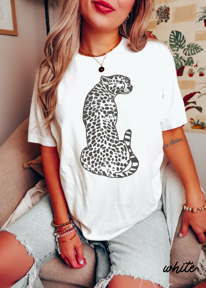 Sitting Cheetah Tee *13 Colors (S-3X) Chloe Vs Tank The Boutique