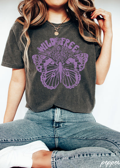 Wild & Free Butterfly Tee *13 Colors (S-3X) Chloe Vs Tank The Boutique