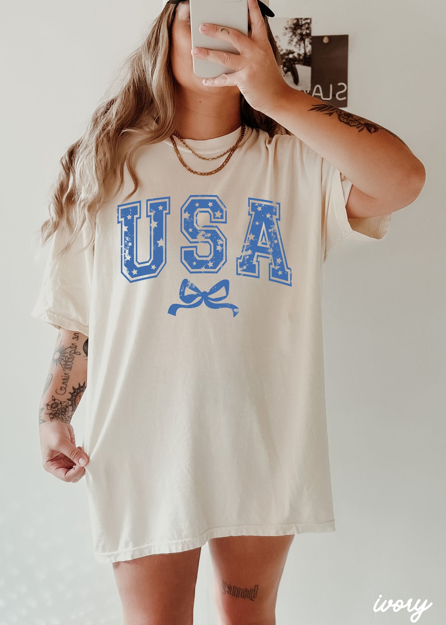 USA Star Coquette Tee *10 Colors (S-3X) Chloe Vs Tank The Boutique
