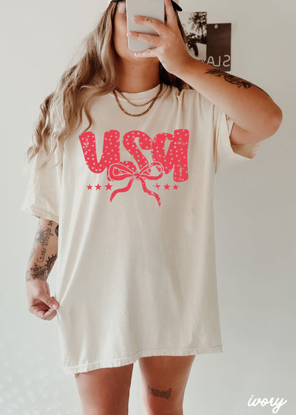USA Bubble Coquette Tee *10 Colors (S-3X) Chloe Vs Tank The Boutique