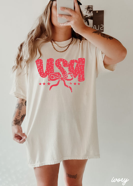 USA Bubble Coquette Tee *10 Colors (S-3X) Chloe Vs Tank The Boutique