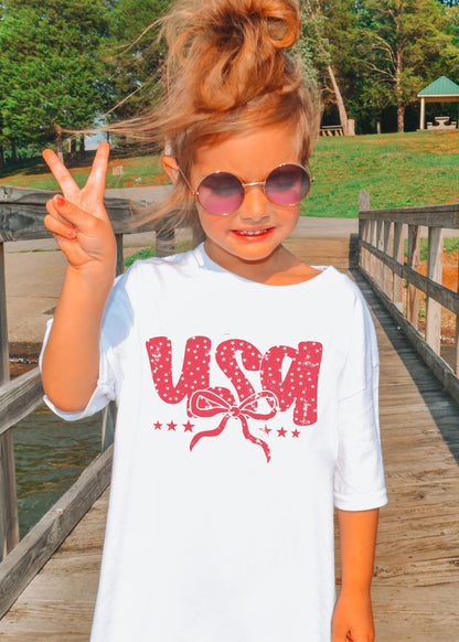 YOUTH USA Bubble Coquette Comfort Colors Tee *9 Colors (S-3X) Chloe Vs Tank The Boutique