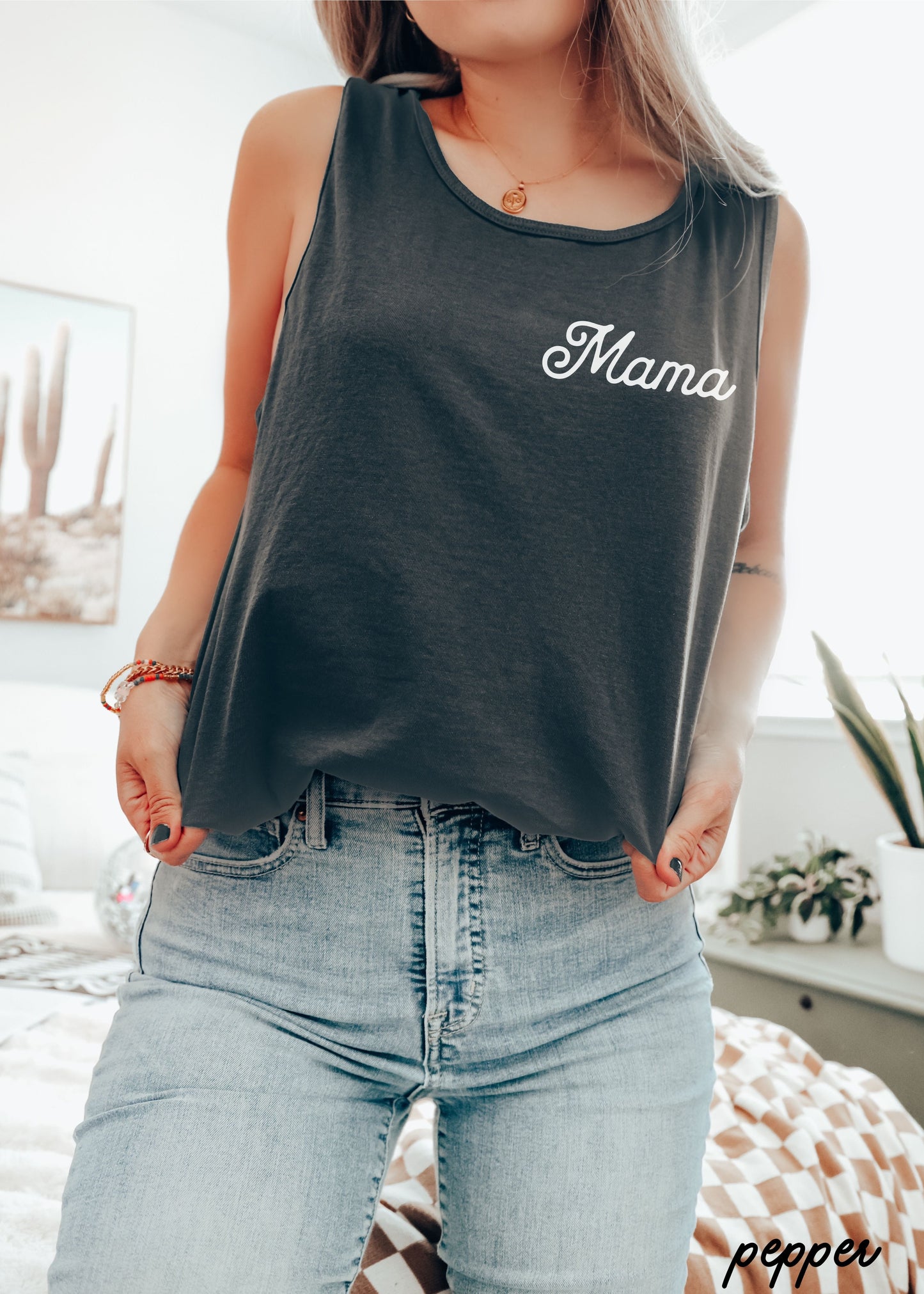Mama Pocket Tank *5 Colors (S-3X) Chloe Vs Tank The Boutique