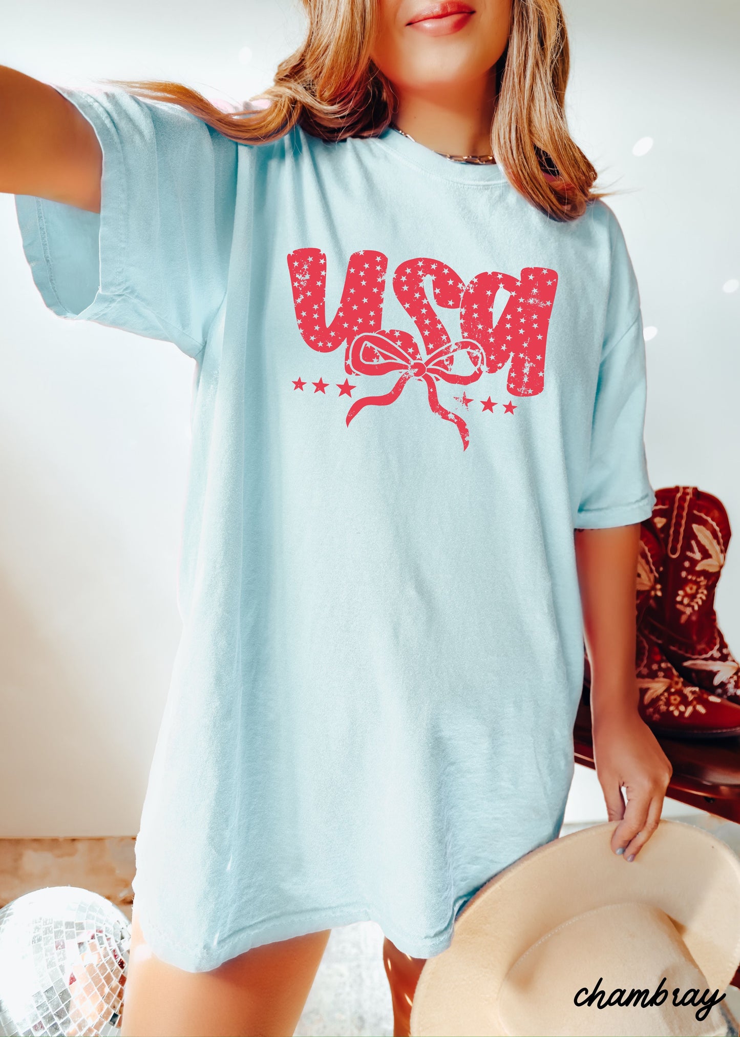 USA Bubble Coquette Tee *10 Colors (S-3X) Chloe Vs Tank The Boutique
