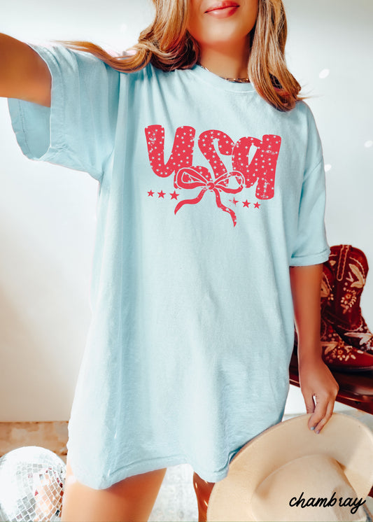 USA Bubble Coquette Tee *10 Colors (S-3X) Chloe Vs Tank The Boutique