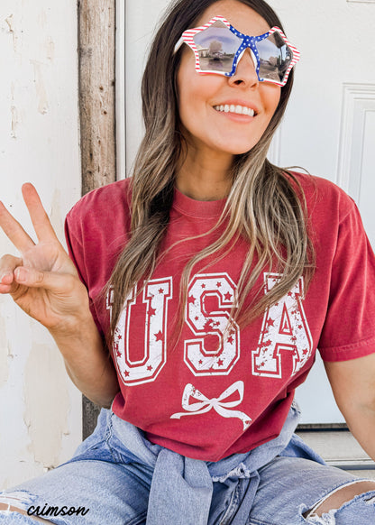 USA Star Coquette Tee *10 Colors (S-3X) Chloe Vs Tank The Boutique