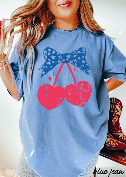 Cherry Coquette Stars Tee *5 Colors (S-3X) Chloe Vs Tank The Boutique