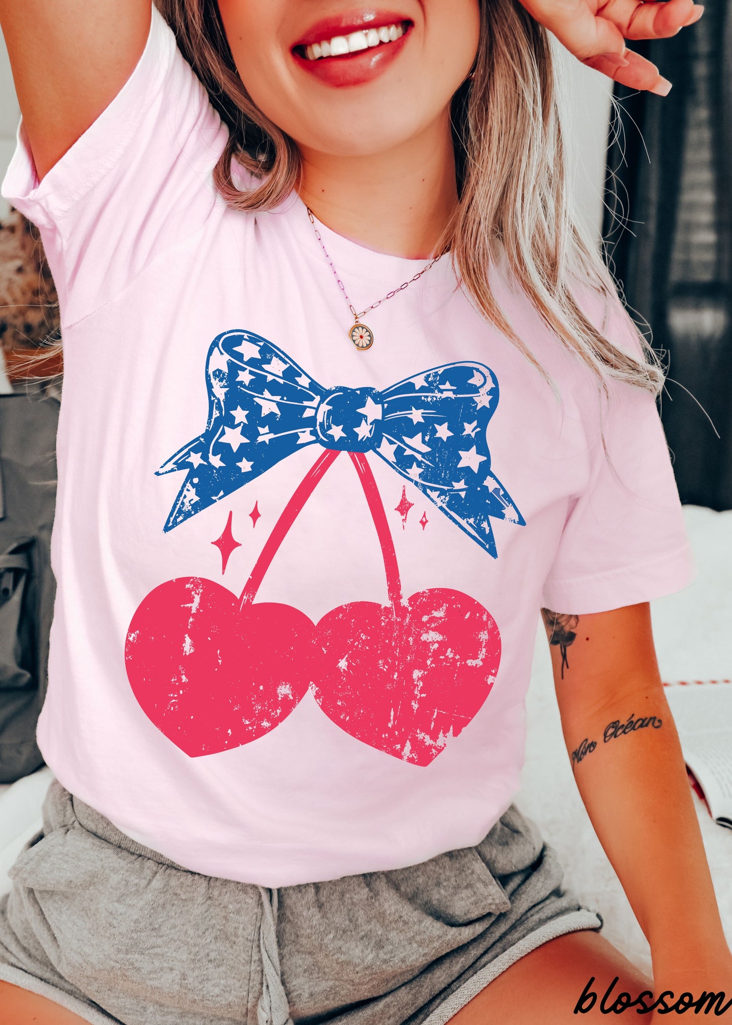 Cherry Coquette Stars Tee *5 Colors (S-3X) Chloe Vs Tank The Boutique