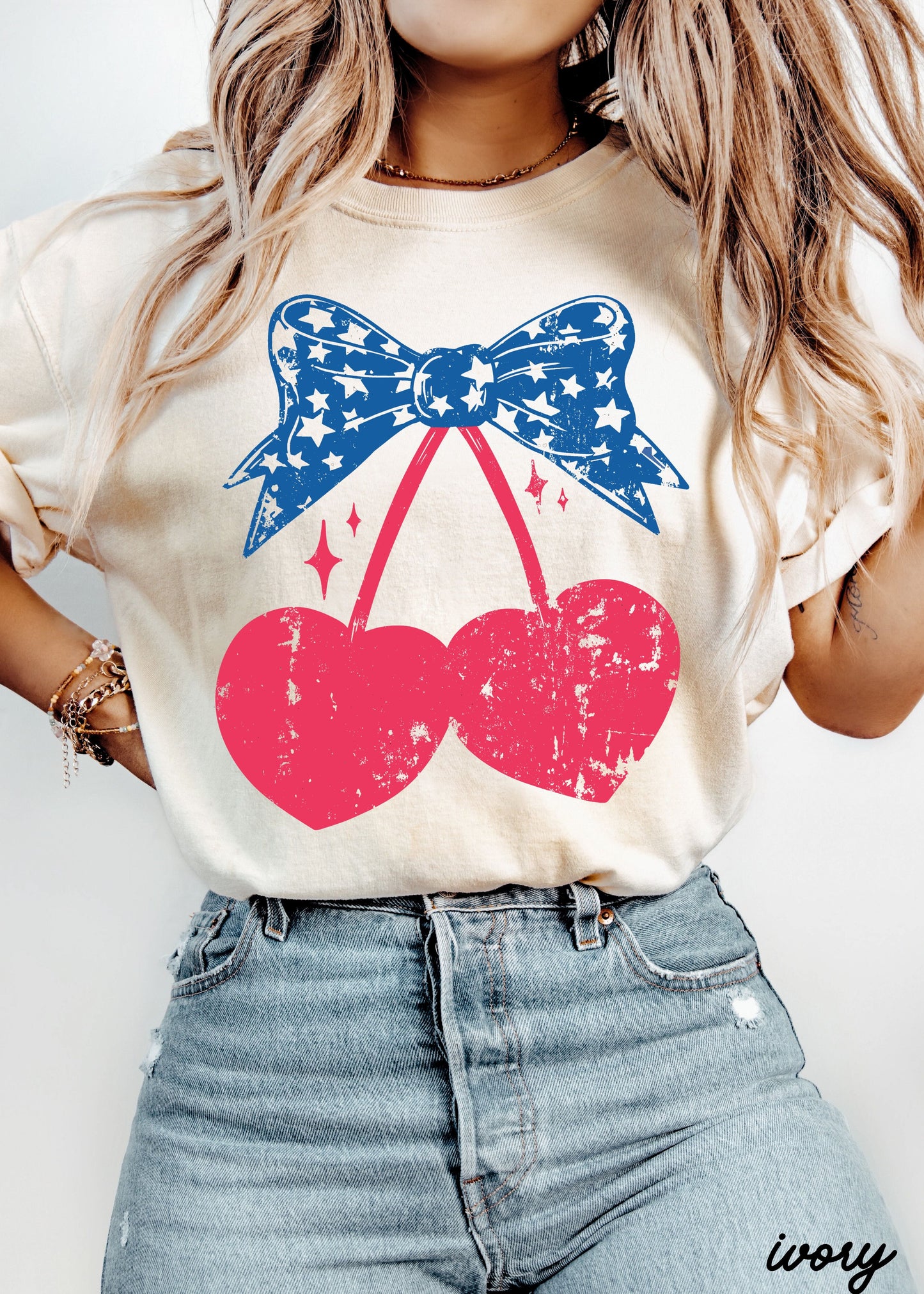 Cherry Coquette Stars Tee *5 Colors (S-3X) Chloe Vs Tank The Boutique