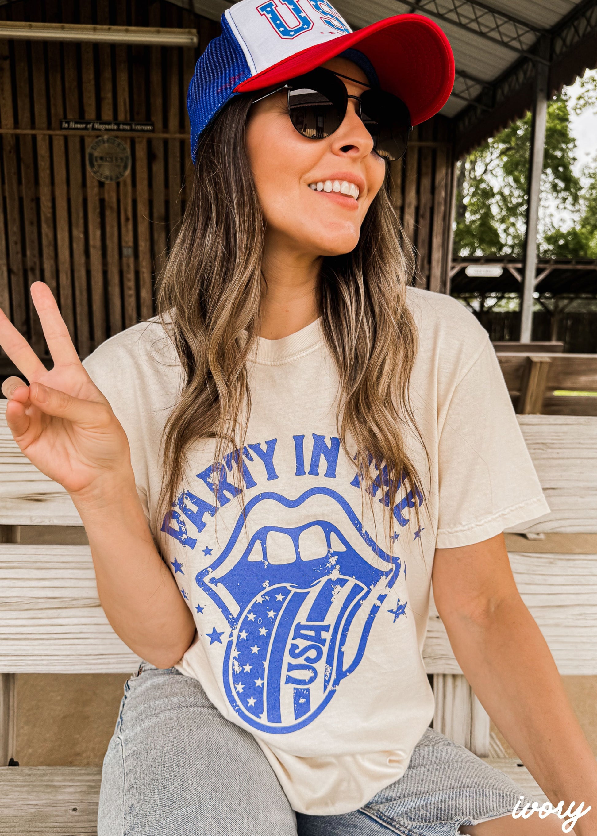 Party in the USA Tee *6 Colors (S-3X) Chloe Vs Tank The Boutique
