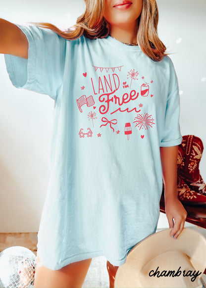 Land of the Free Doodle Tee *8 Colors (S-3X) Chloe Vs Tank The Boutique