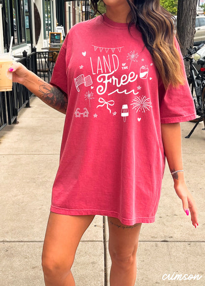 Land of the Free Doodle Tee *8 Colors (S-3X) Chloe Vs Tank The Boutique