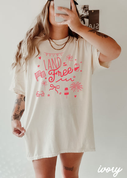 Land of the Free Doodle Tee *8 Colors (S-3X) Chloe Vs Tank The Boutique