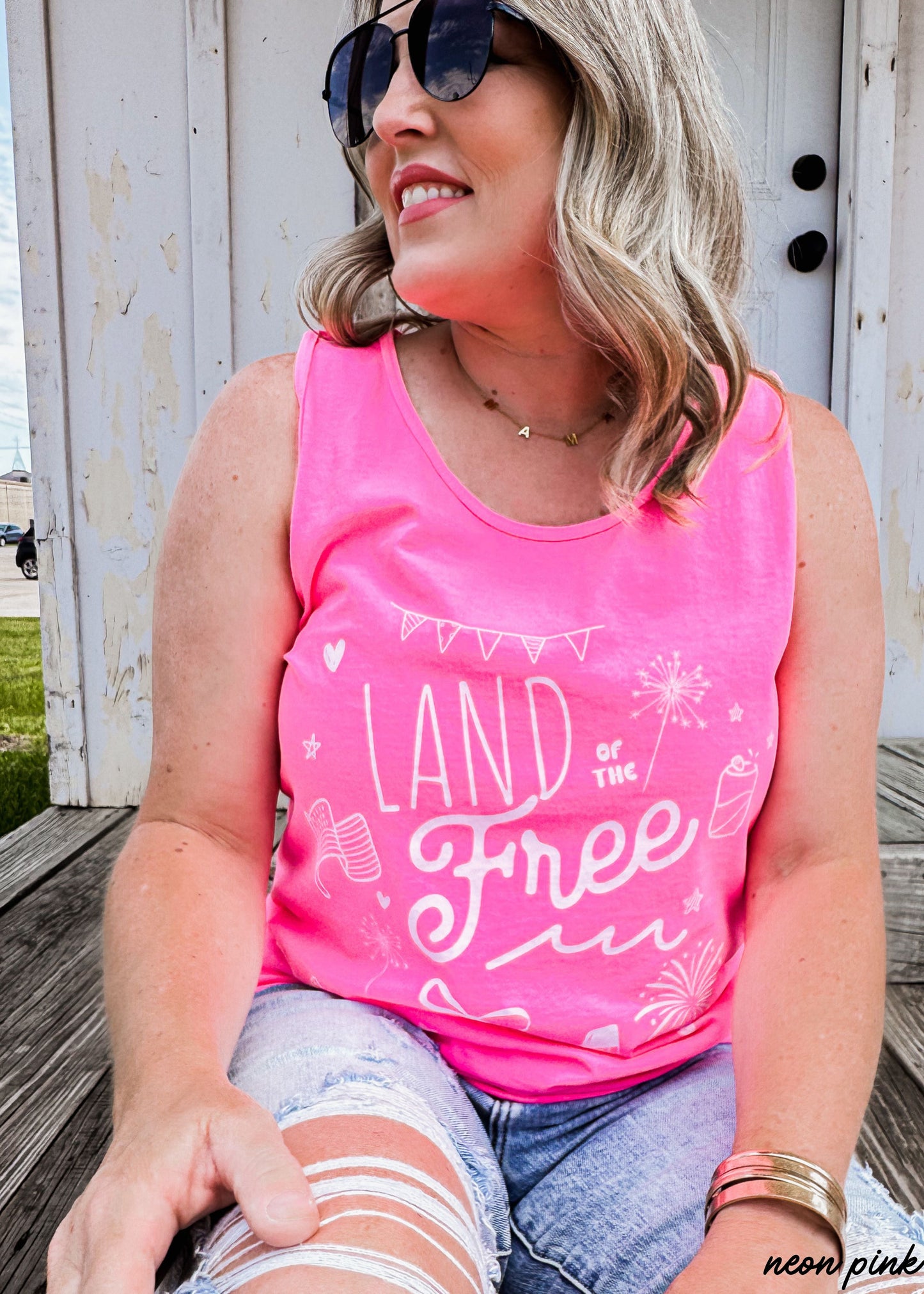 Land of the Free Doodle Tank *3 Colors (S-3X) Chloe Vs Tank The Boutique