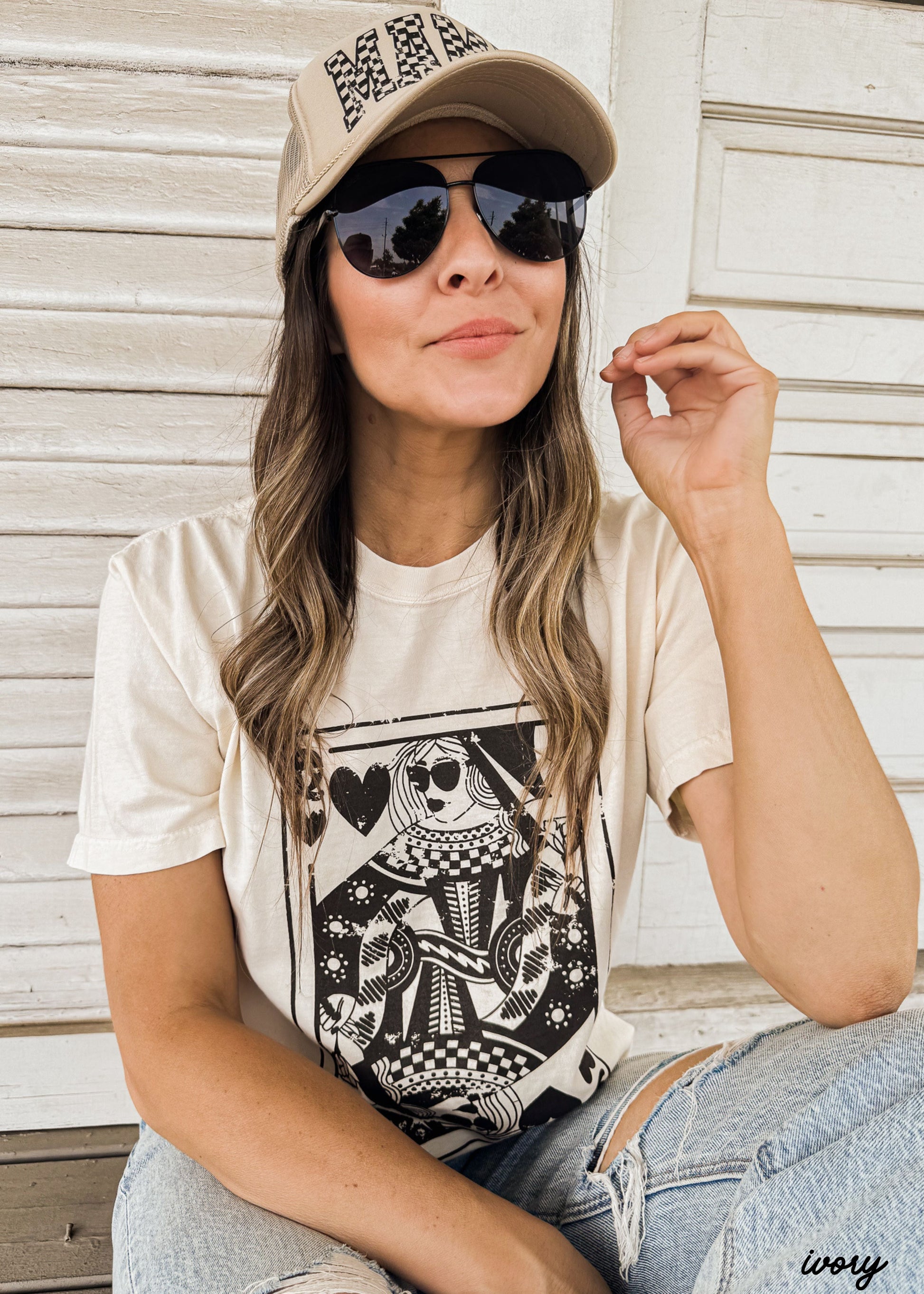 The Queen Tee NEUTRAL Colors *8 Colors (S-3X) Chloe Vs Tank The Boutique