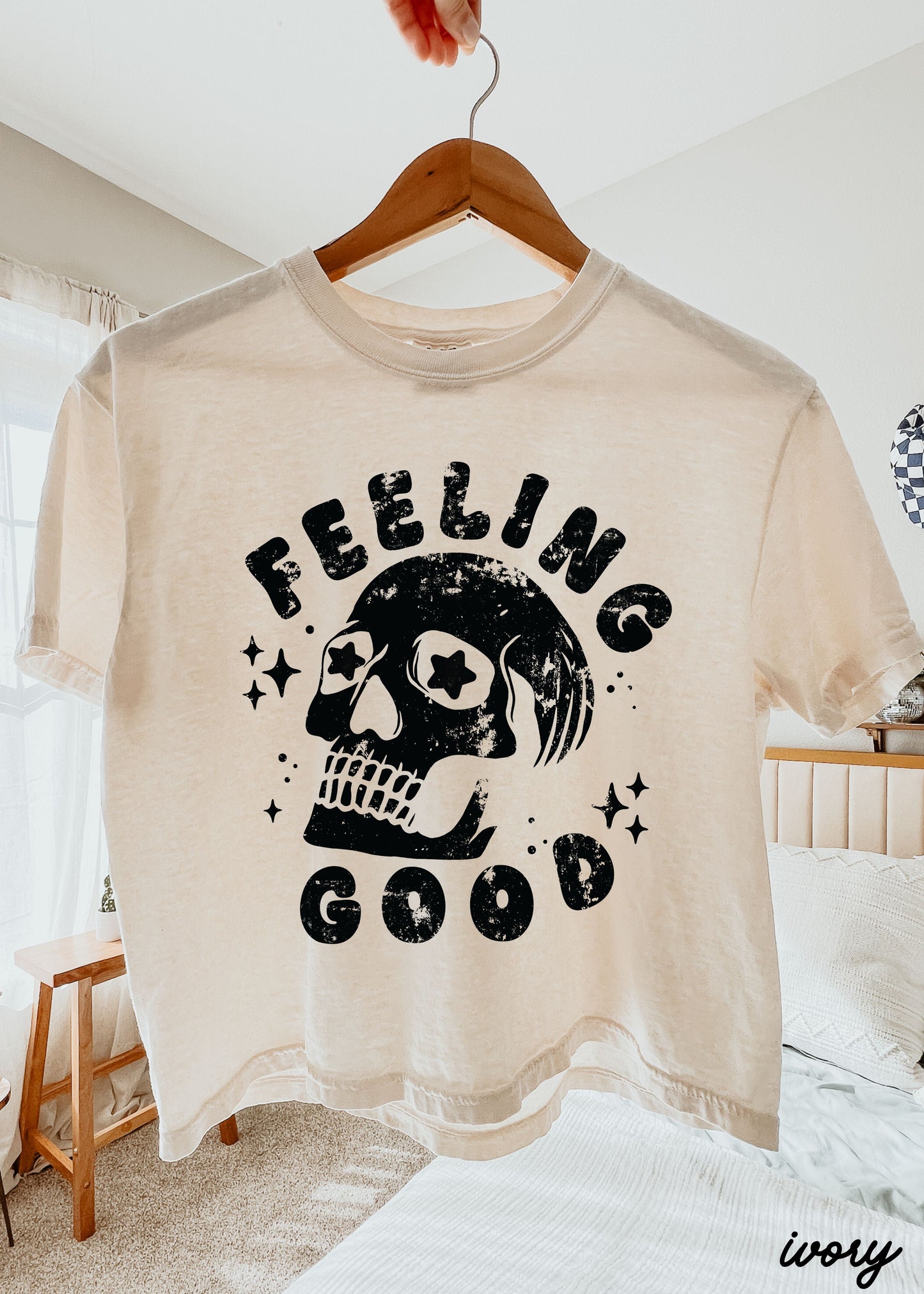 Feeling Good Skull CROP Tee *4 Colors (S-2X) Chloe Vs Tank The Boutique