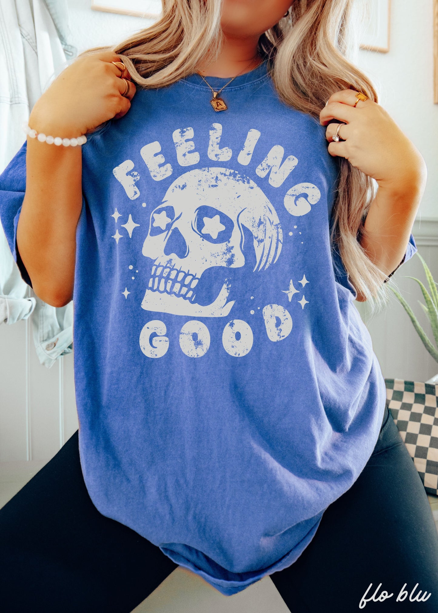 Feeling Good Skull Tee *8 Colors (S-3X) Chloe Vs Tank The Boutique