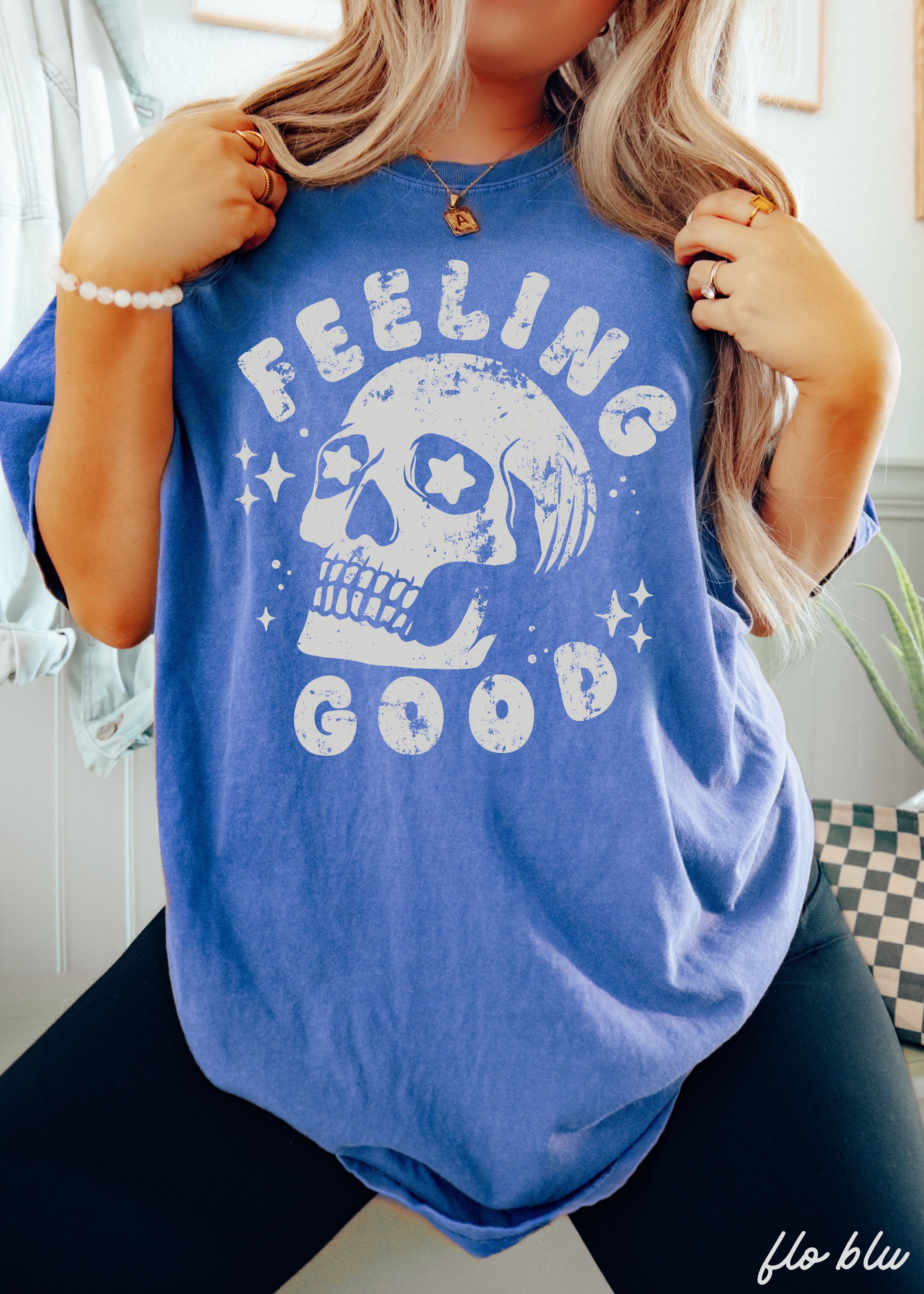 Feeling Good Skull Tee *8 Colors (S-3X) Chloe Vs Tank The Boutique