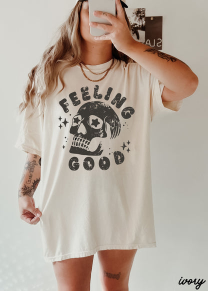 Feeling Good Skull Tee *8 Colors (S-3X) Chloe Vs Tank The Boutique
