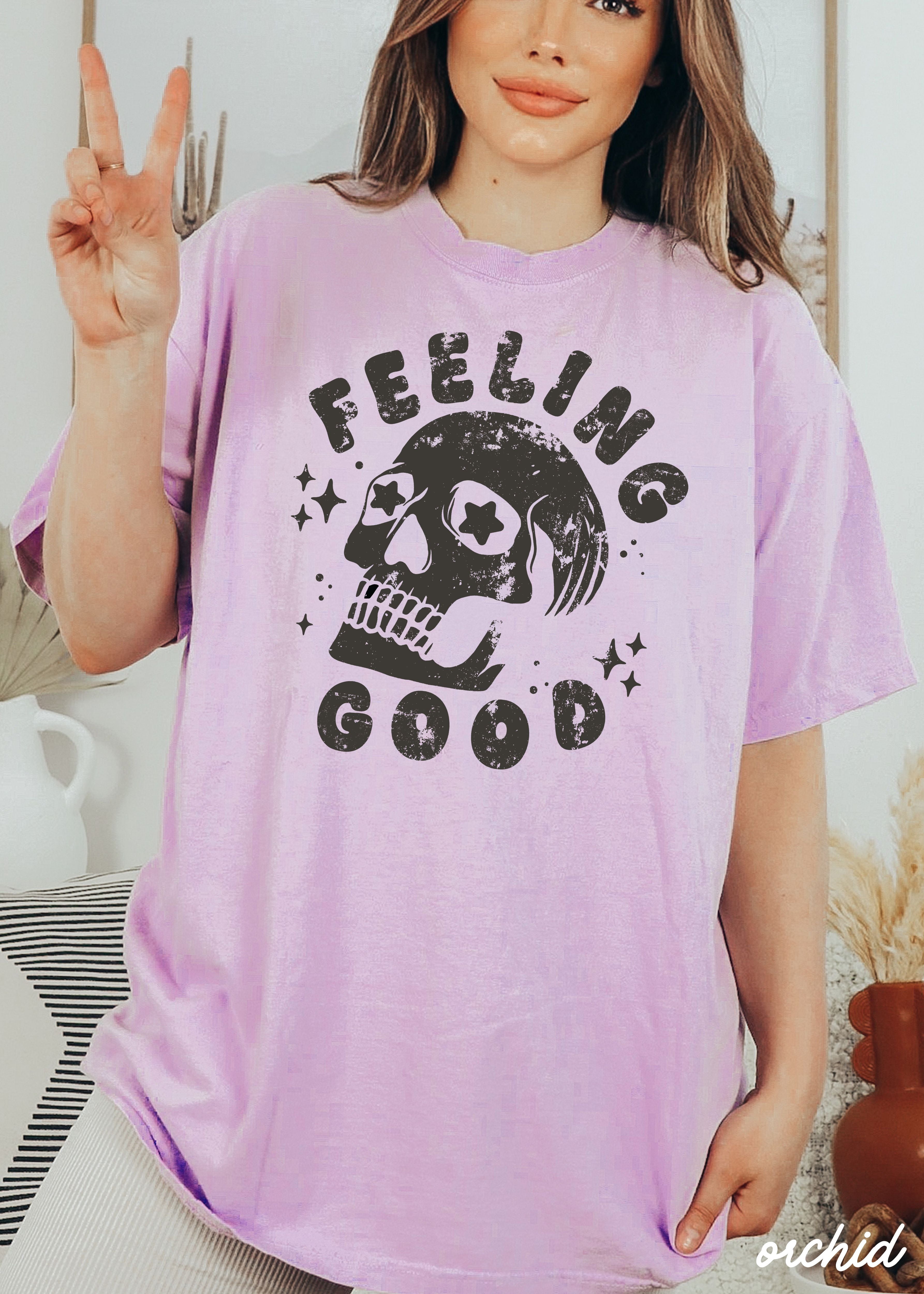 Feeling Good Skull Tee *8 Colors (S-3X) Chloe Vs Tank The Boutique